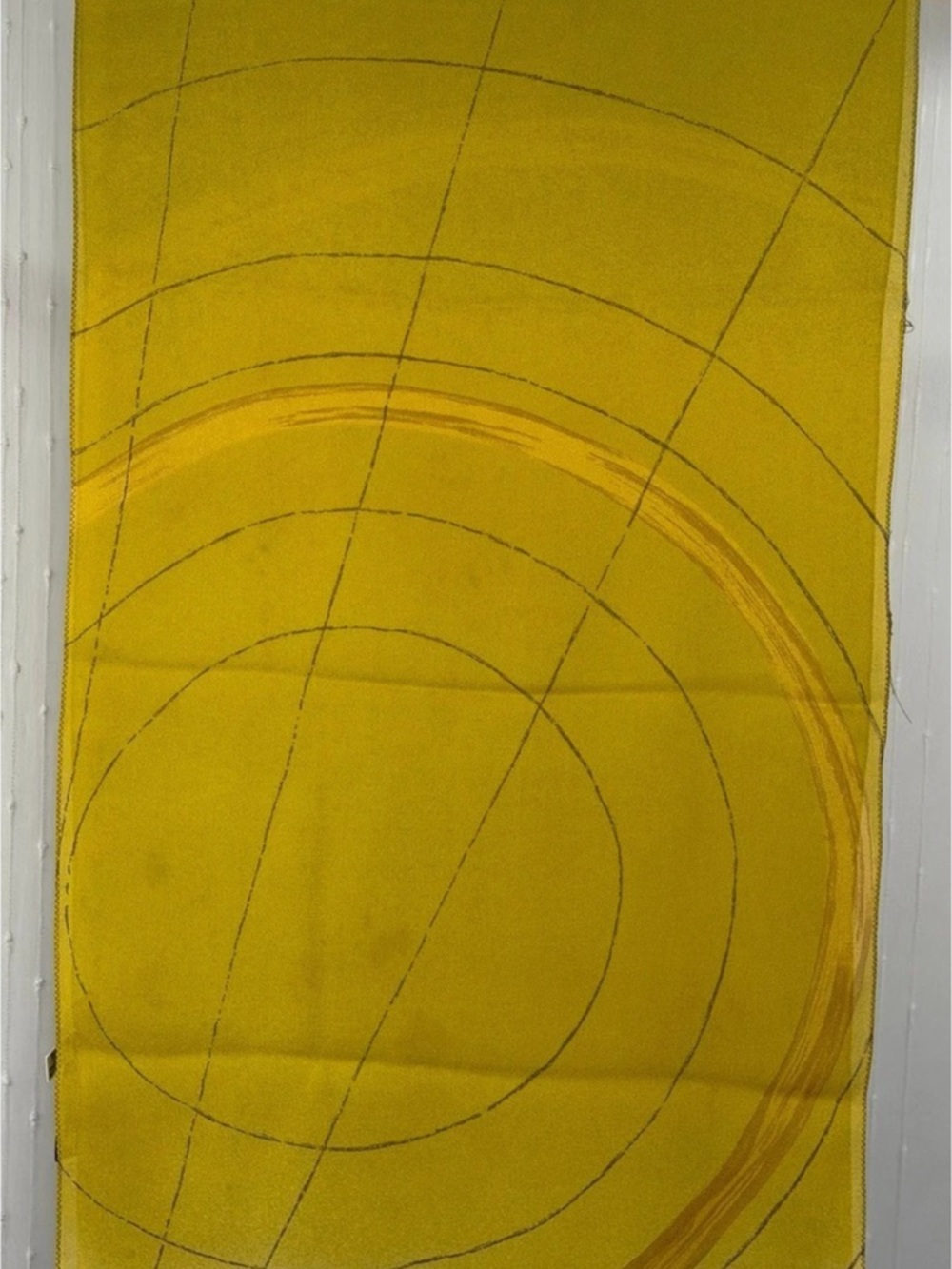 Mantero Silk Geometric Scarf in Yellow